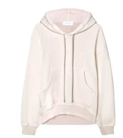Off-white Maxi Hoodie Laundry With Logo And Patch Pocket