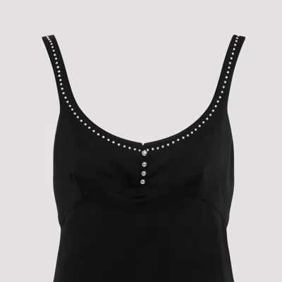 Rabanne Mini Dress With Asymmetric Hem And Silver-tone Studs