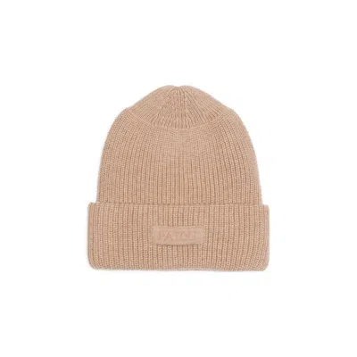 Patou Black Virgin Wool Knitted Ribbed Beanie Hat