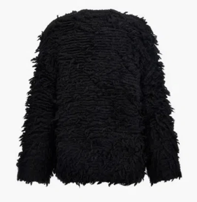 Shop Pinko Black Faux-fur Coat With Toggles