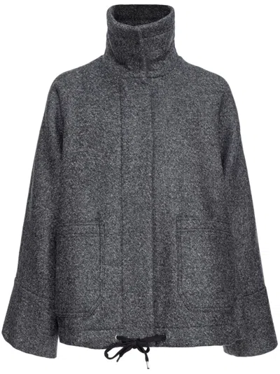 PINKO PINKO GREY WOOL BLEND HIGH NECK 