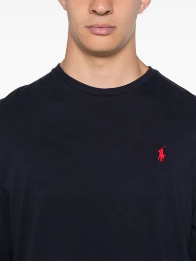 Polo Ralph Lauren Logo-embroidered Cable-knit Cashmere Jumper In Blue