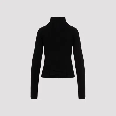 Rick Owens Womens Black Headon Double Lupetto High Neck Cashmere-blend Jumper
