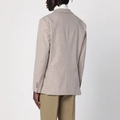 Santaniello Beige Wool-blend Single-breasted Jacket In Neutral