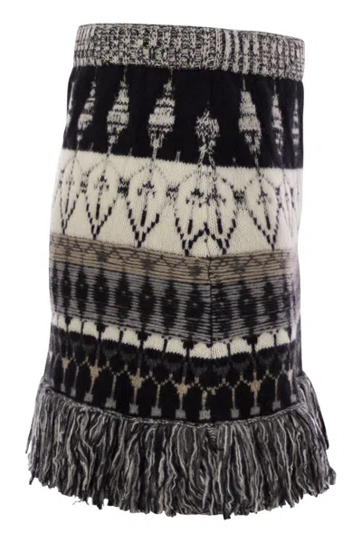Vanisé Wool And Cashmere Blend Jacquard Skirt