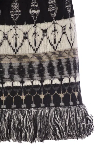 Vanisé Wool And Cashmere Blend Jacquard Skirt