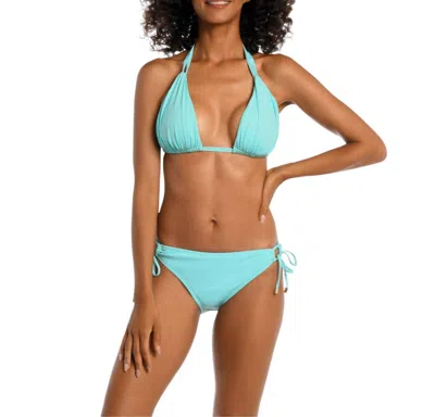 La Blanca Island Goddess Halter Bra Top In Ice Blue In Blue