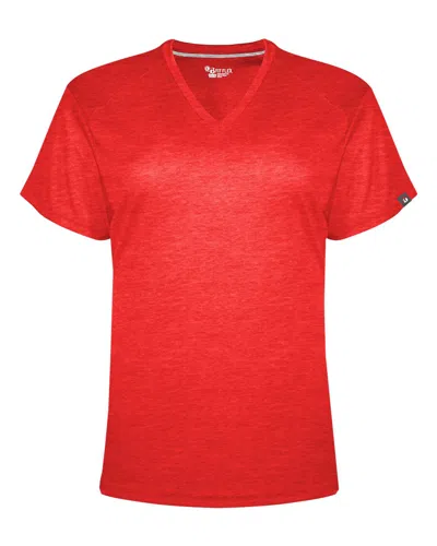Badger Fitflex Women's Performance V-neck T-shirt In Red