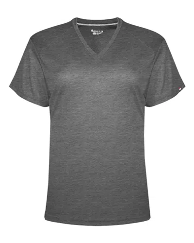 Badger Fitflex Women's Performance V-neck T-shirt In Pink