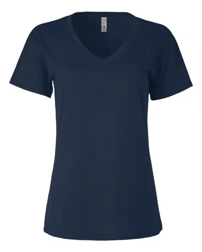Next Level Women's Cotton V-neck T-shirt In Blue