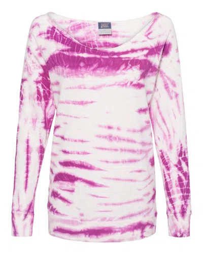 Mv Sport Women's French Terry Off-the-shoulder Tie-dyed Sweatshirt In Pink