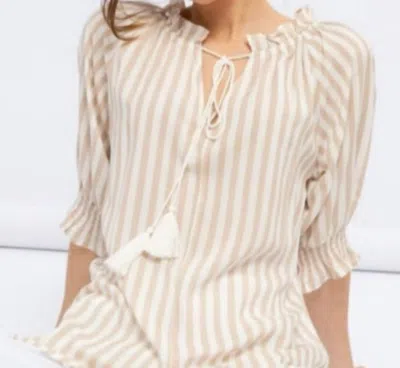 Smf Striped Tunic In Beige In Beige