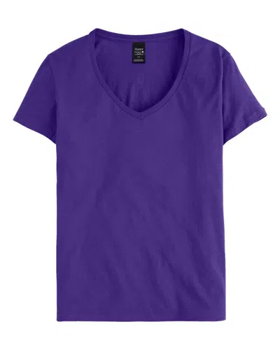 Hanes Perfect-t Women's V-neck T-shirt In Purple
