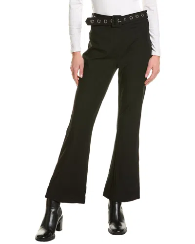 Theo The Label Gaia Grommet Belt Cropped Boot Pant In Black