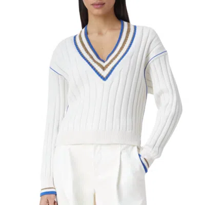 CLOSED KNIT VEE NECK SWEATER IN ECRU 
