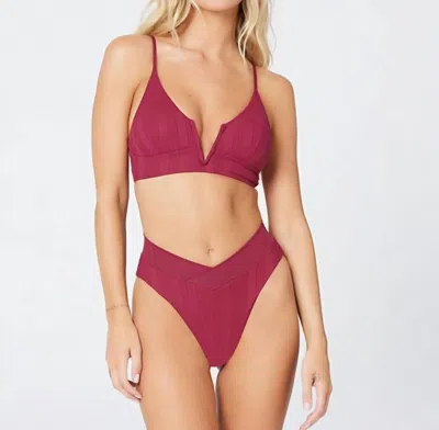L*space Court Bikini Bottom In Cabernet In Red