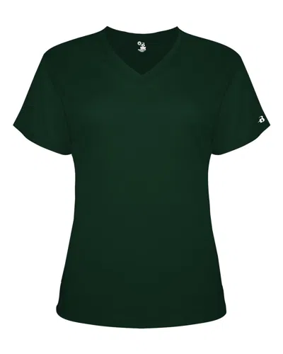 Badger Women's Triblend Performance V-neck Short Sleeve T-shirt In Green