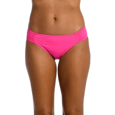 La Blanca Shirred Banded Hipster Bikini Bottoms In Pink