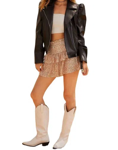 Main Strip Buckle Leather Biker Moto Jacket In Black In Black