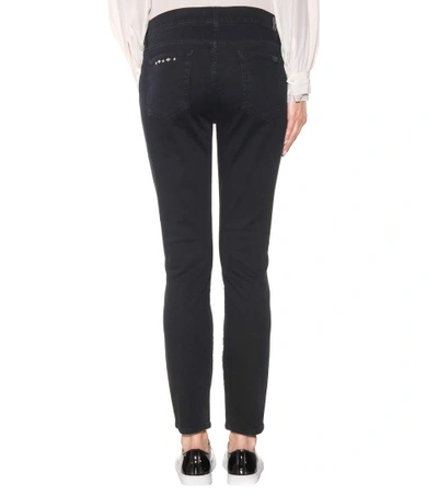 Shop 7 For All Mankind Roxanne Crop Embellished Jeans In Black