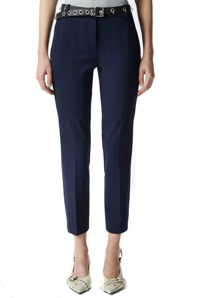 Pinko Pantalon Cigarette En Tissu Technique In Blue