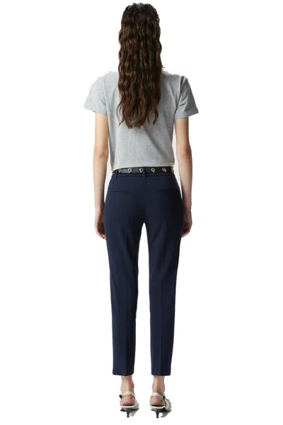 Pinko Pantalon Cigarette En Tissu Technique In Blue