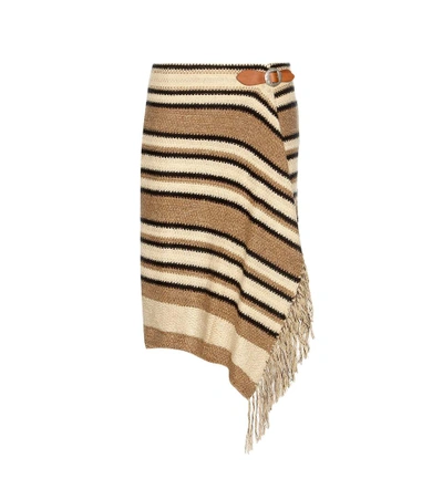 Polo Ralph Lauren Striped Knitted Silk, Cotton And Linen Wrap Skirt In Multi
