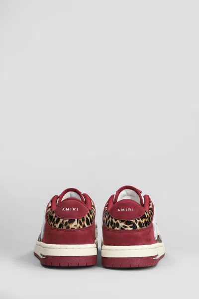 Amiri Burgundy Leopard Skel-top Sneakers In Red