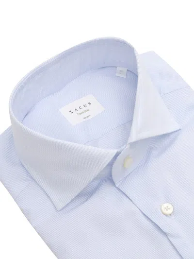 Xacus Light Blue Striped Shirt In Multicolor