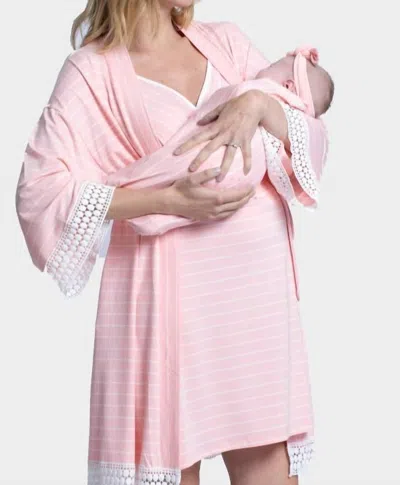 Angel Maternity Nursing Loungewear + Layette Set In Blush In Gold