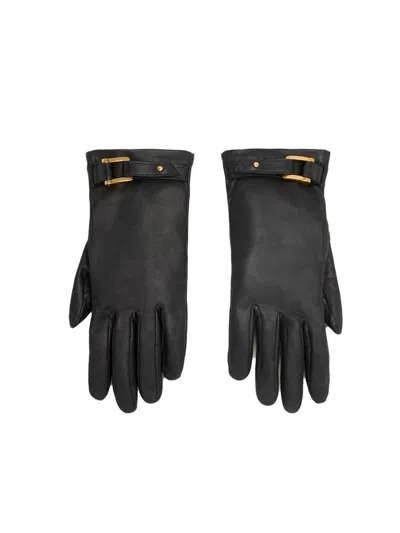 Ami Alexandre Mattiussi Ami Paris Strap Detail Gloves In Black