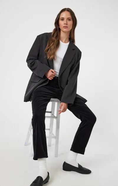 Mavi New York Straight Leg In Black Velvet In Black