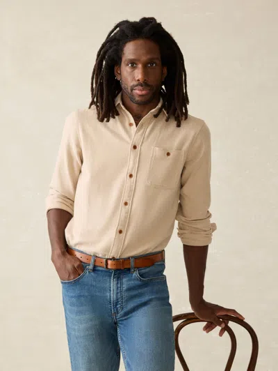Faherty Super Brushed Flannel Shirt In Dune Coast