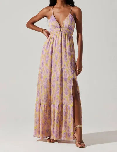 Astr Minari Dress In Purple Lime Floral In Multi