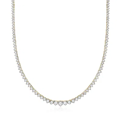 Ross-simons Graduated Lab-grown Diamond Tennis Necklace In 18kt Gold Over Sterling In Multi