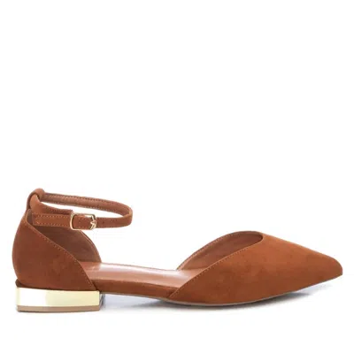 Xti Women's Suede Pointy Toe Ballet Flats In Medium Brown In Brown