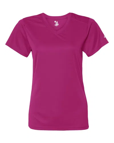 Badger Women's B-core V-neck T-shirt In Pink