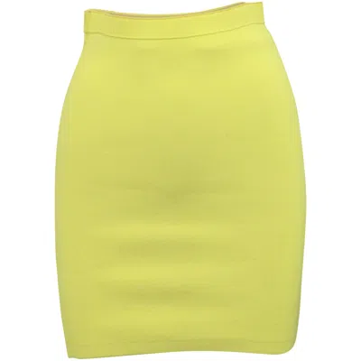 Alexander Wang Rib Knit Mini Pencil Skirt In Yellow Polyester In Yellow
