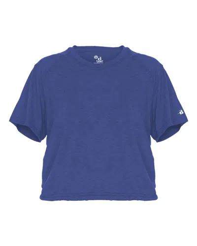 Badger Women's Tri-blend Crop T-shirt In Blue