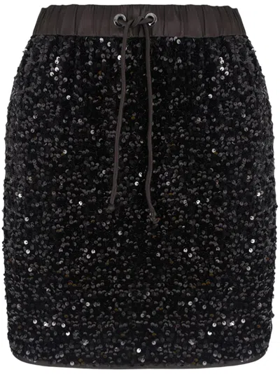 Shop Emporio Armani Sequined Mini Skirt