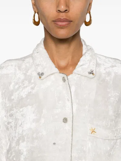 Shop Forte Forte Embroidered Velvet Shirt