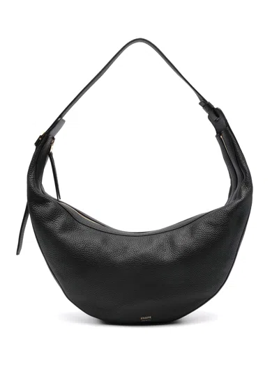 Khaite Augustina Small Textured-leather Shoulder Bag In Black