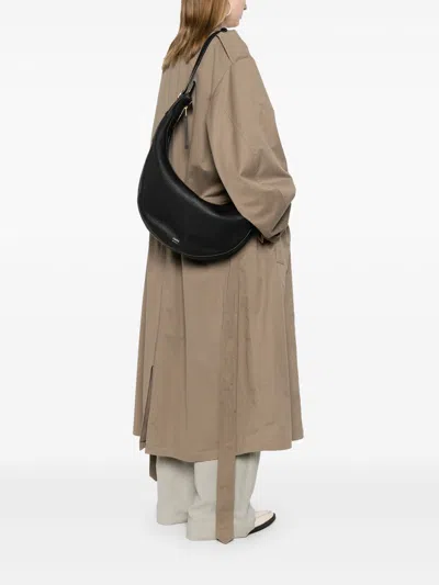 Khaite Augustina Small Textured-leather Shoulder Bag In Black