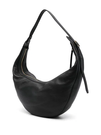 Khaite Augustina Small Textured-leather Shoulder Bag In Black