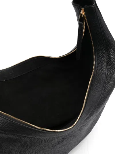 Khaite Augustina Small Textured-leather Shoulder Bag In Black
