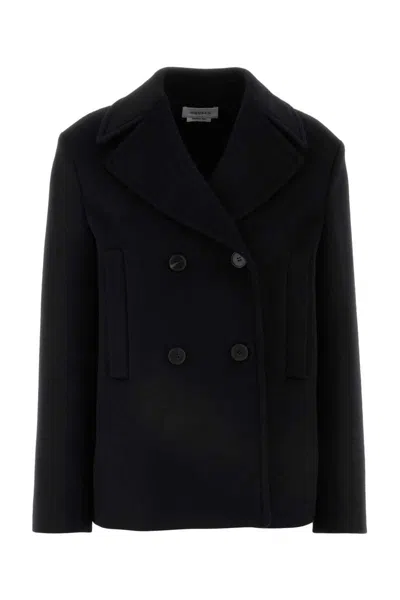 Alexander Mcqueen Black Felt Coat In Black