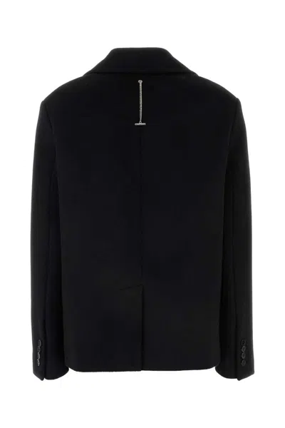 Alexander Mcqueen Black Felt Coat In Black
