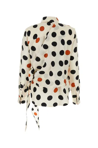 Bottega Veneta Silk Shirt With Polka Dot Pattern And Tie Detail In Printed