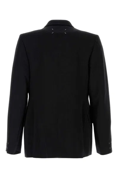 Maison Margiela Double-breasted Wool Blazer In Black