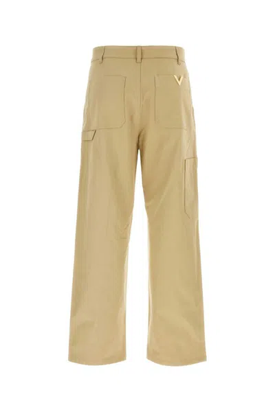 Valentino Stretch Canvas Cargo Pants For Men. In Beige O Tan